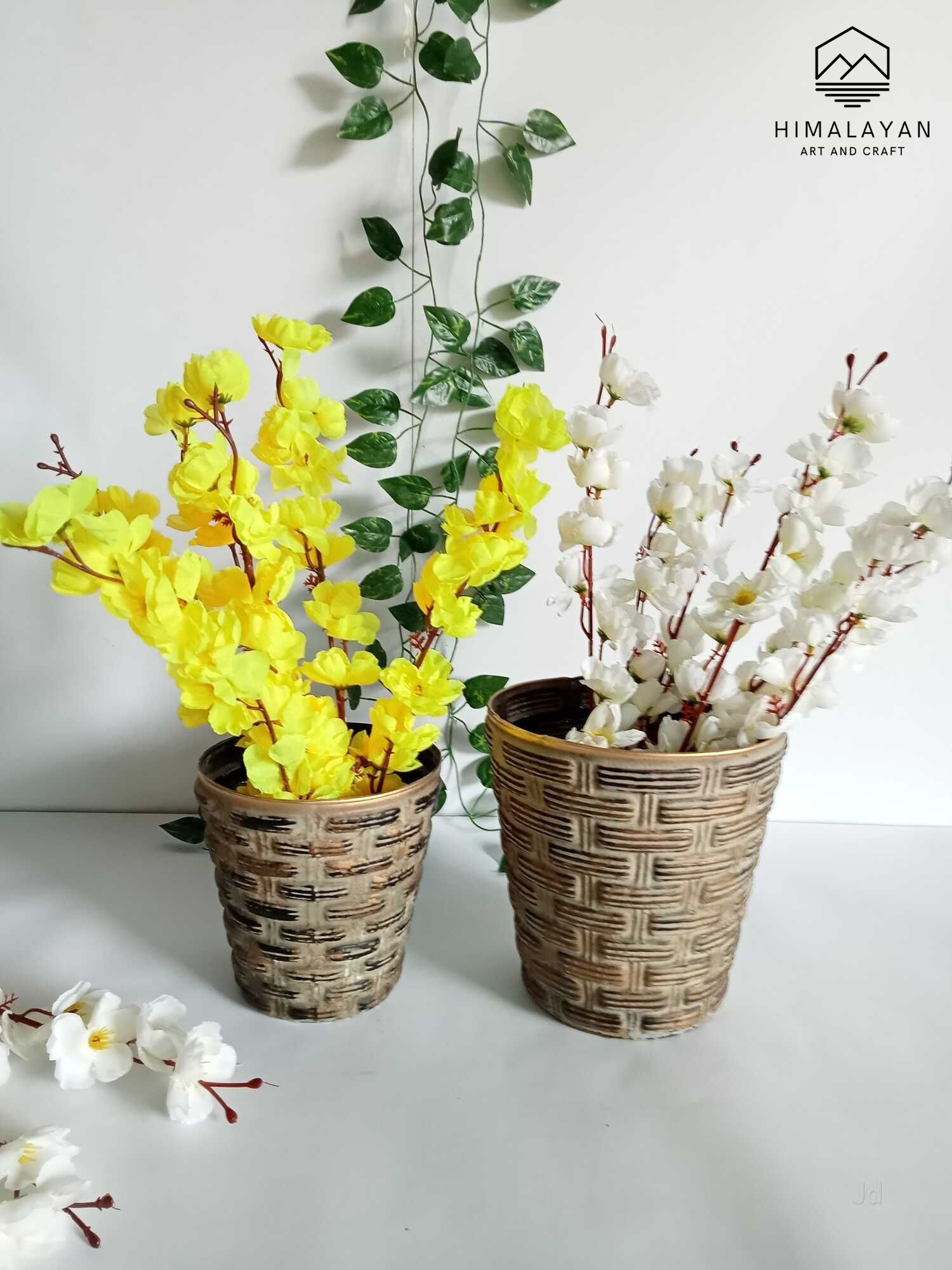 Handmade Wooden Flower Pot Himalayan Art And Craft