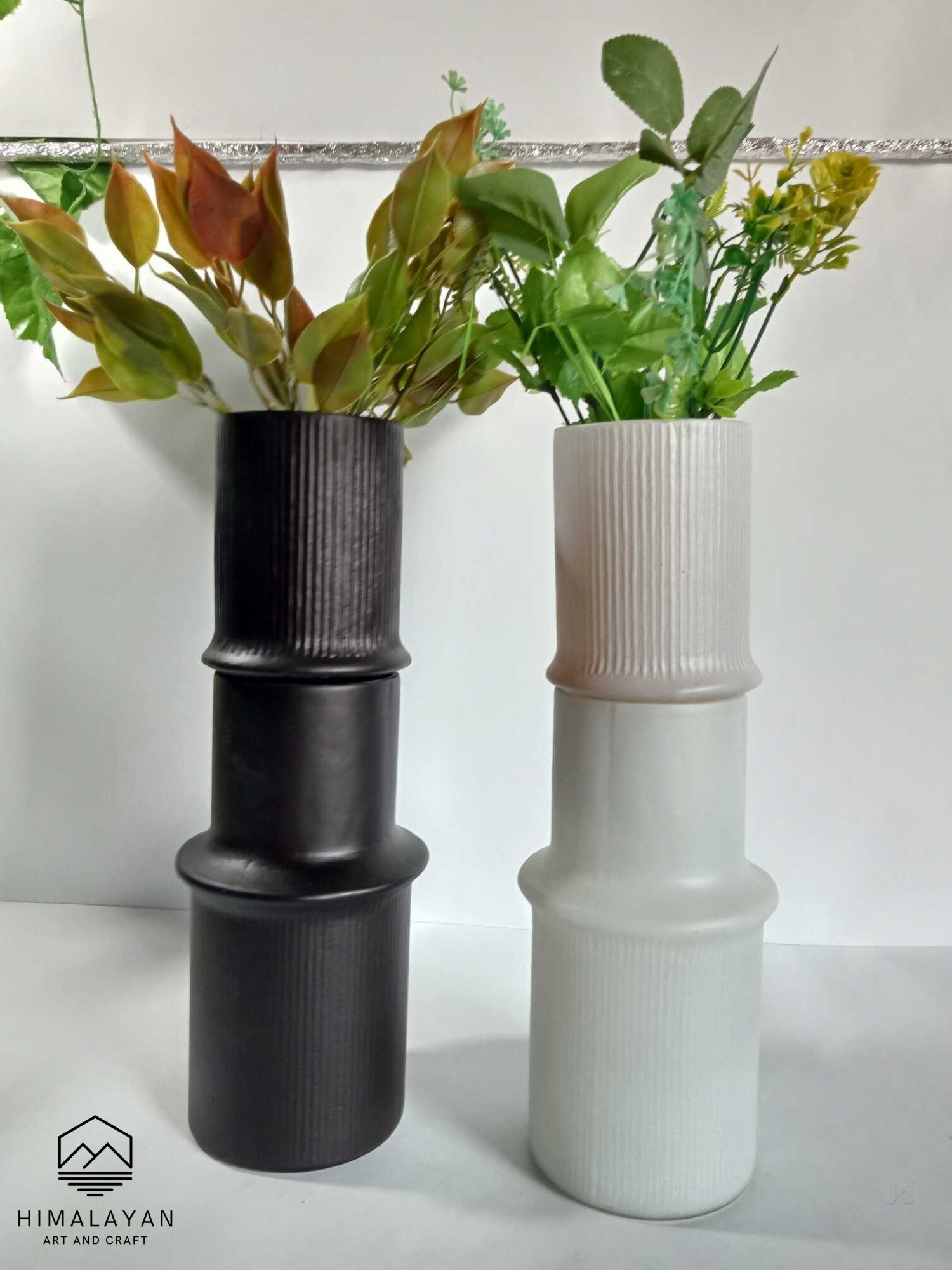 Boho decore black and white vases